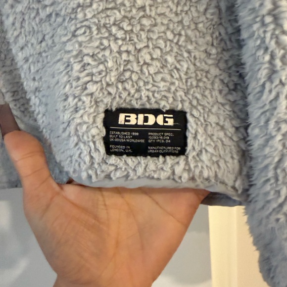 BDG Light Blue/Gray Sherpa Jacket - Picture 2 of 5